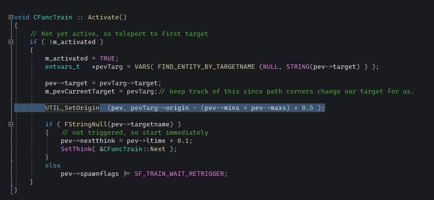 Move train to the target path_corner, align it to the bounding box centre tho'