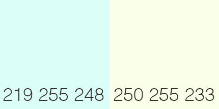 Fig. 8: Colour values used