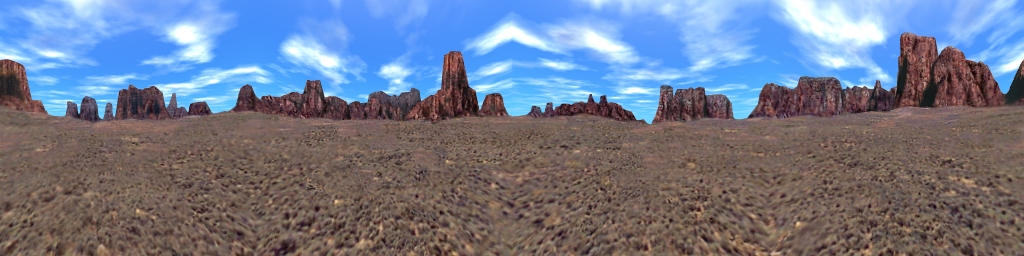 The 4 sides of `desert` skybox stitched (for illustration, it is projected properly in game)