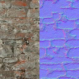 An example bump map generated from image on left
