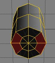 Selected polygons on the bottom of the part