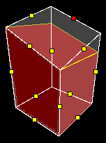 A cube that has been transformed in Vertex Manipulation