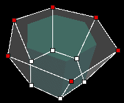 A cube that has been transformed in Vertex Manipulation by Scaling